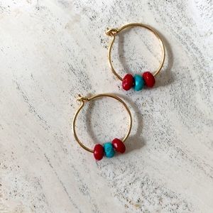 Gold filled beaded hoops